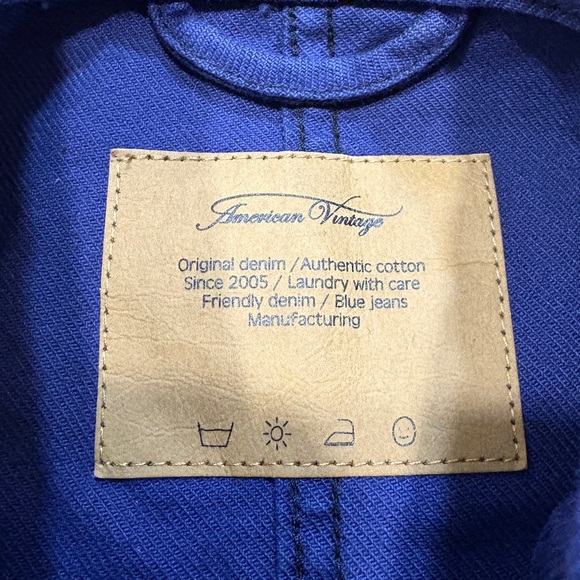 🌟AMERICAN VINTAGE🌟 WOMENS COTTON CHORE WORK JACKET BLUE XS - Picture 3 of 8